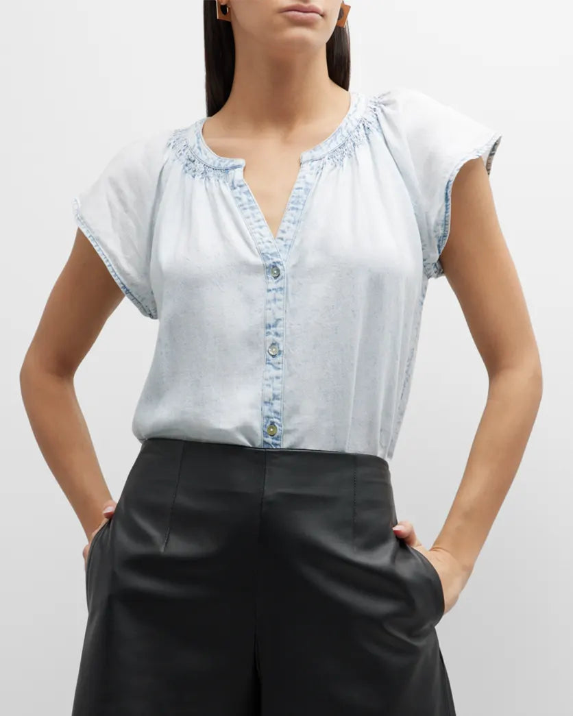 Alena Top in Light Acid Wash - Madison's Niche 
