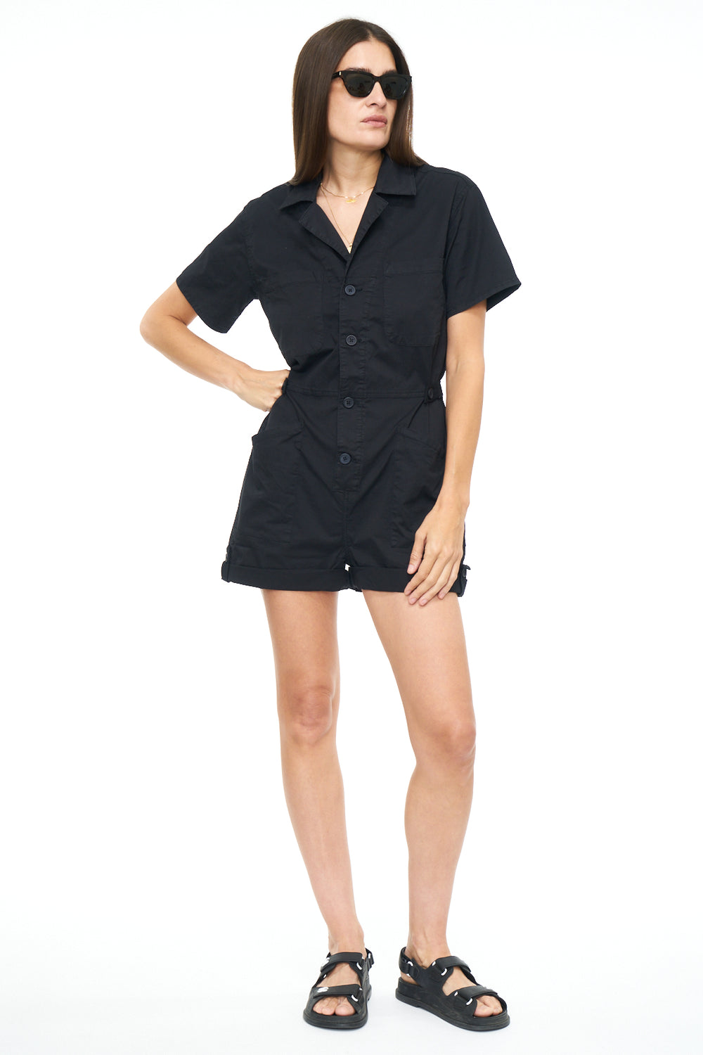 Parker Romper in Black - Madison's Niche 
