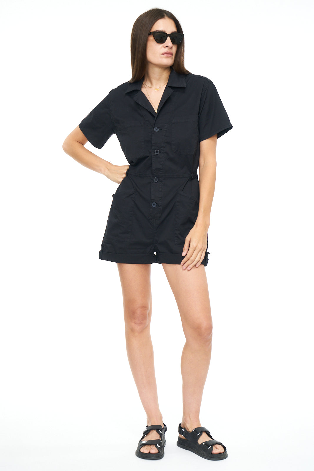 Parker Romper in Black - Madison's Niche 