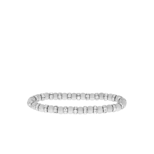 Pavé Beaded Bracelet in Silver Madison's Niche 