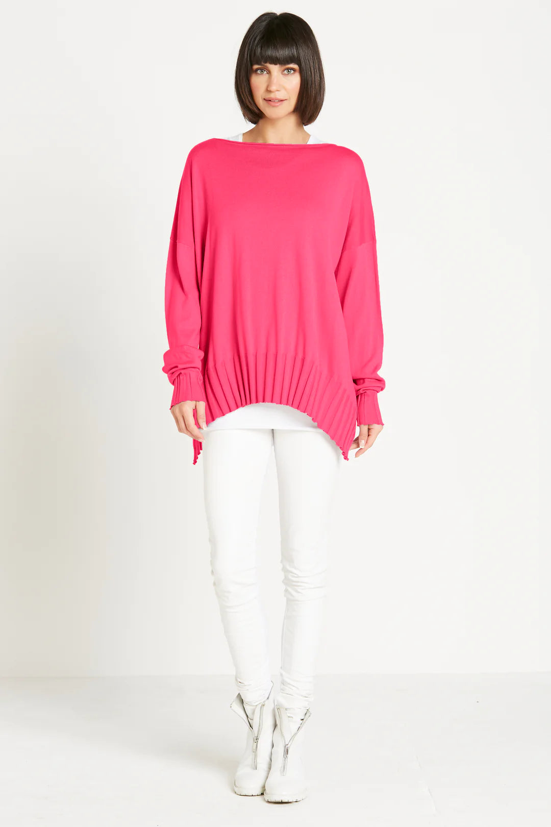 Pima Cotton Ribbed Boatneck in Lipstick - Madison's Niche 