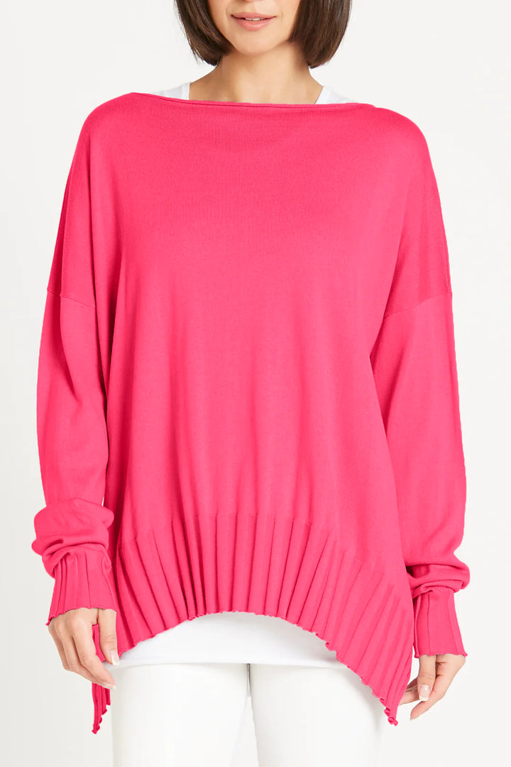 Pima Cotton Ribbed Boatneck in Lipstick - Madison's Niche 