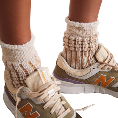 Plush Inside Out Crew Socks in Camel - Madison's Niche 