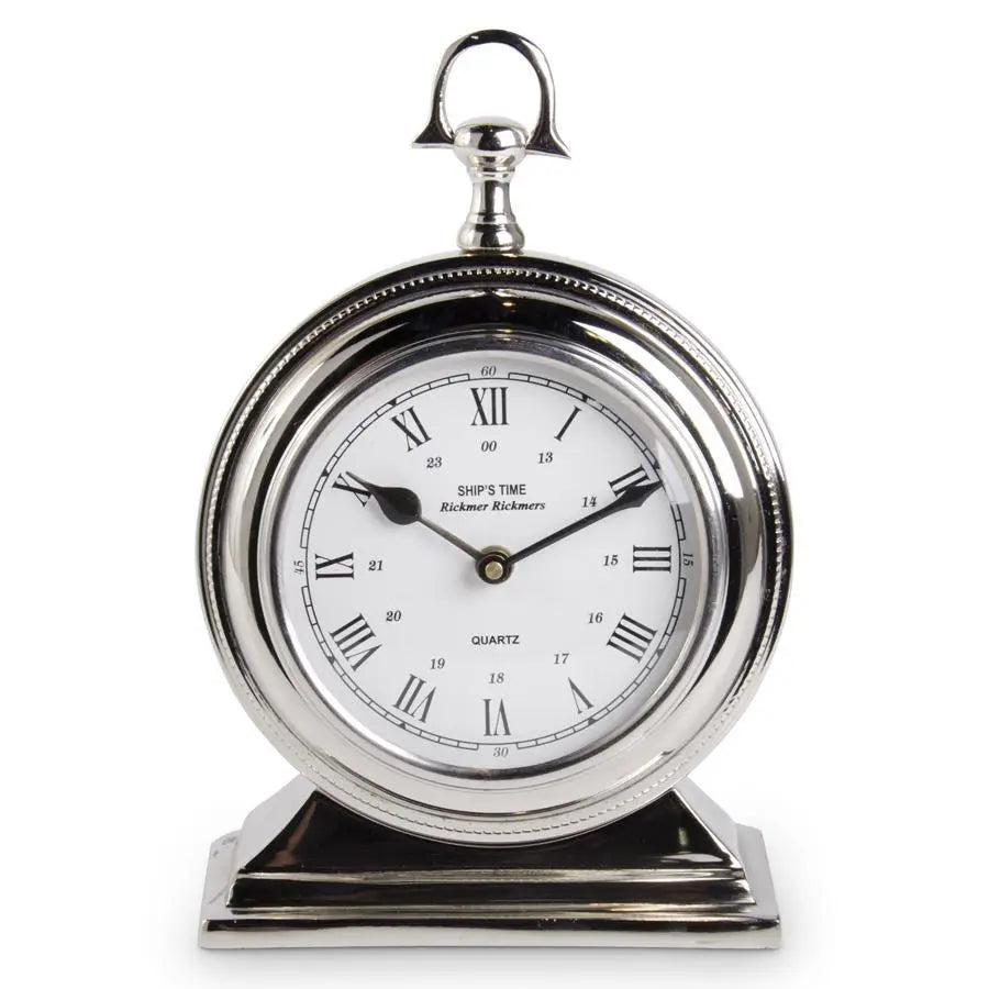 Polished Silver Tabletop Clock - Madison's Niche 