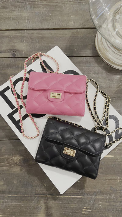 Wendy Quilted Crossbody Bag in Peony