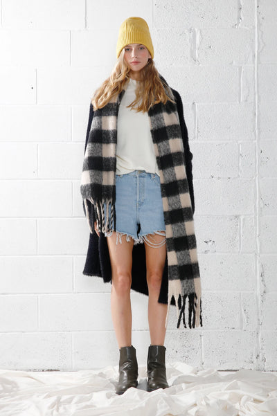 Reagan Black Plaid Scarf - Madison's Niche 