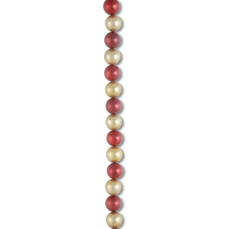 Red & Gold Pearl Beaded Garland - Madison's Niche 