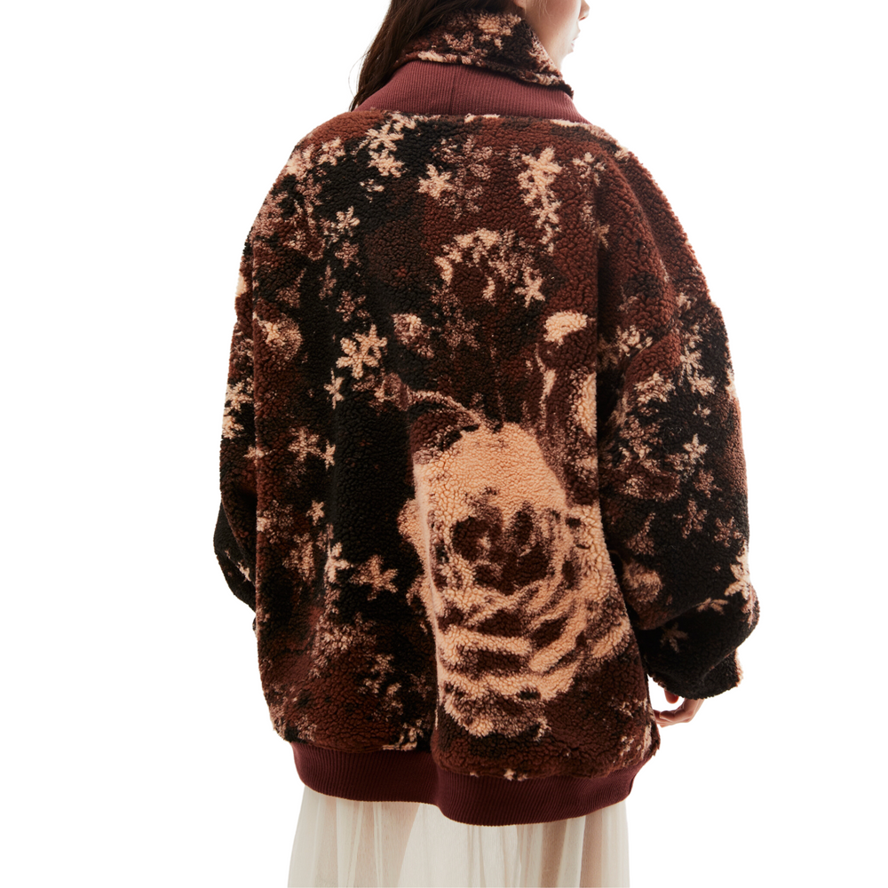 Rosie Printed Sherpa Jacket - Madison's Niche 
