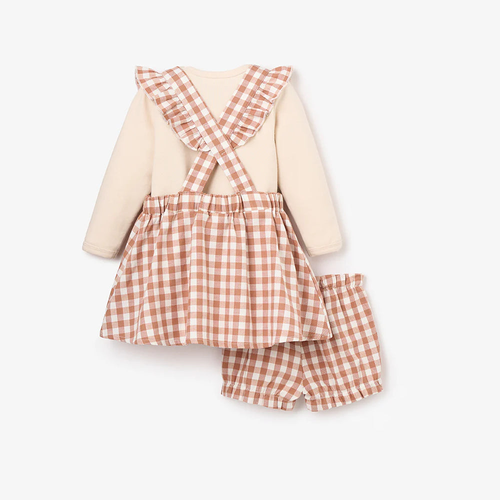 Rust Gingham Pinafore Dress & Bodysuit - Madison's Niche 