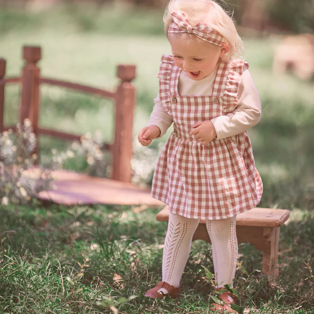 Rust Gingham Pinafore Dress & Bodysuit - Madison's Niche 