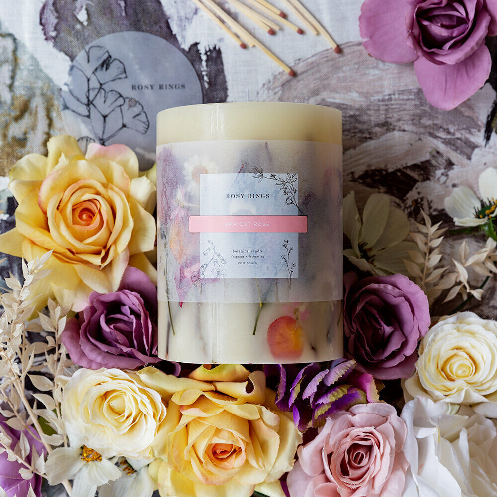 Apricot Rose 5.5" Candle
