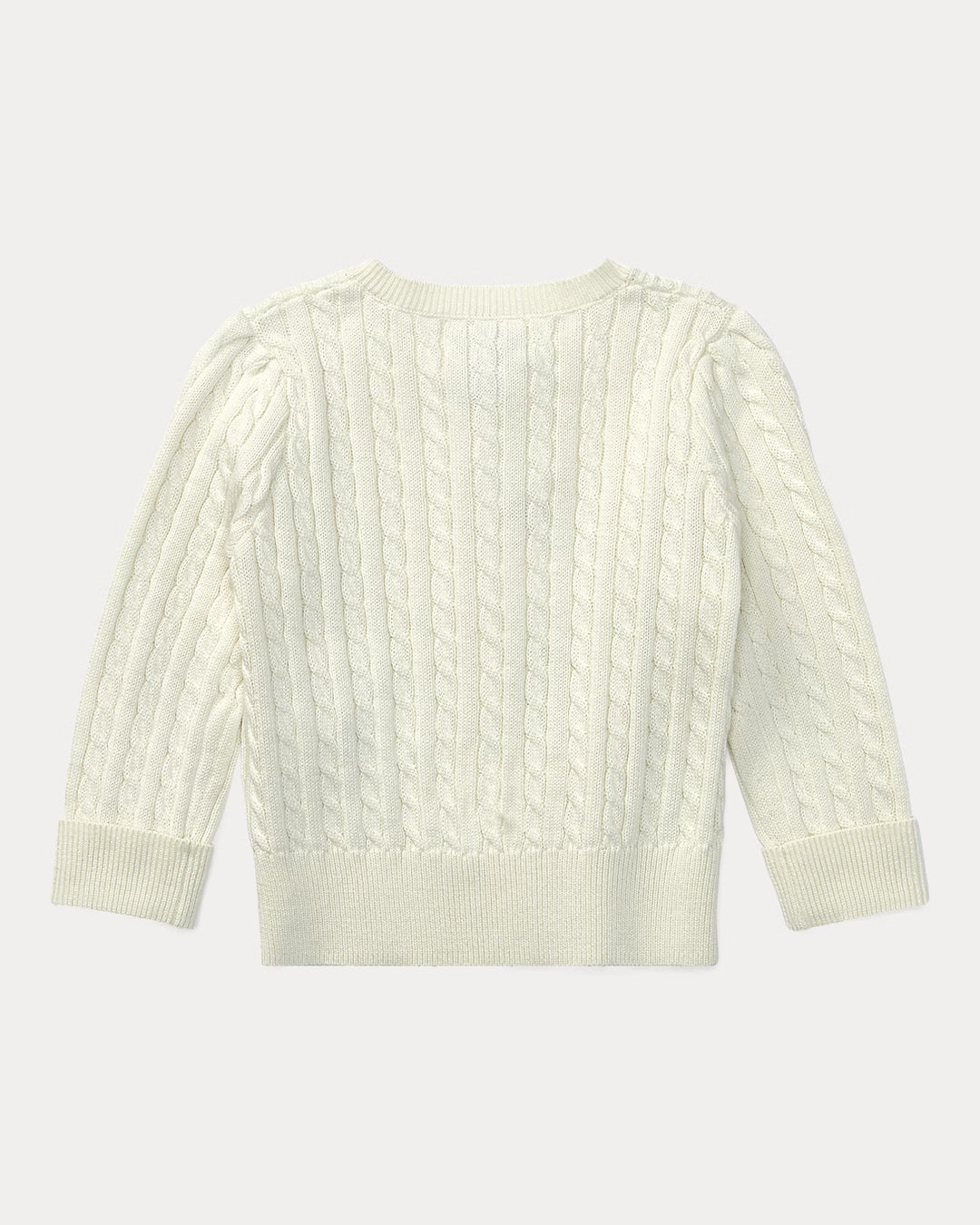 White Cable-Knit Cardigan