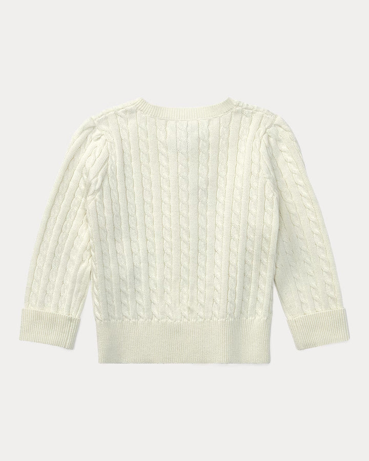 White Cable-Knit Cardigan