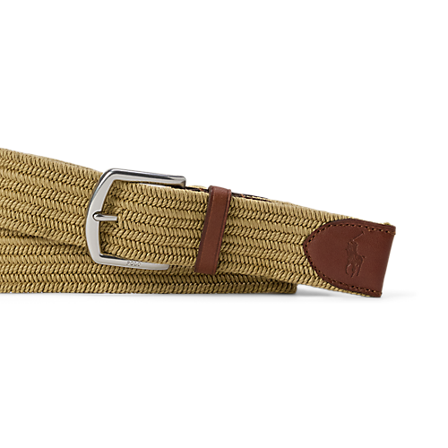 Braided Fabric Stretch Belt in Brown - Madison's Niche 