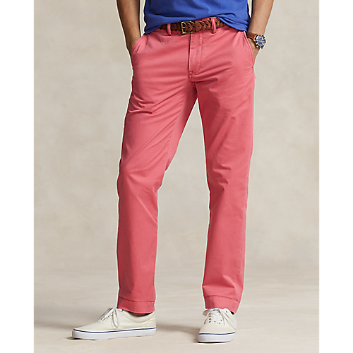 Bedford Straight Fit Stretch Twill Flat Front Pant in Nantucket Red - Madison's Niche 