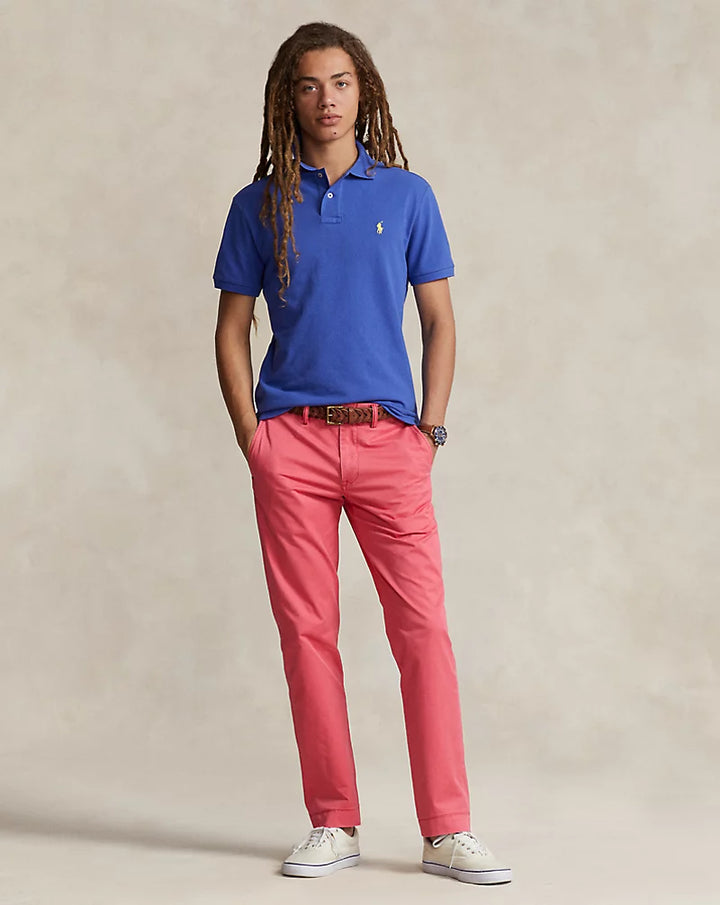 Bedford Straight Fit Stretch Twill Flat Front Pant in Nantucket Red - Madison's Niche 