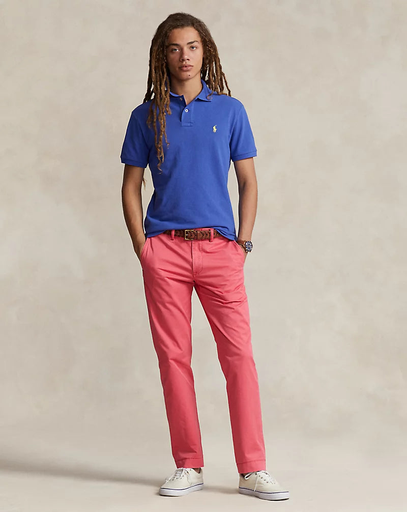 Bedford Straight Fit Stretch Twill Flat Front Pant in Nantucket Red - Madison's Niche 