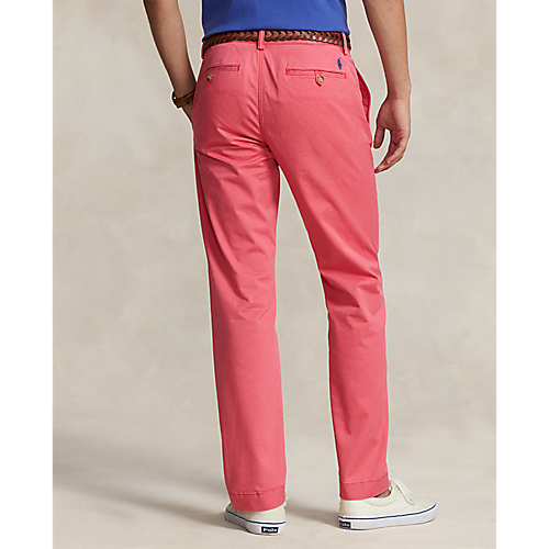 Bedford Straight Fit Stretch Twill Flat Front Pant in Nantucket Red - Madison's Niche 