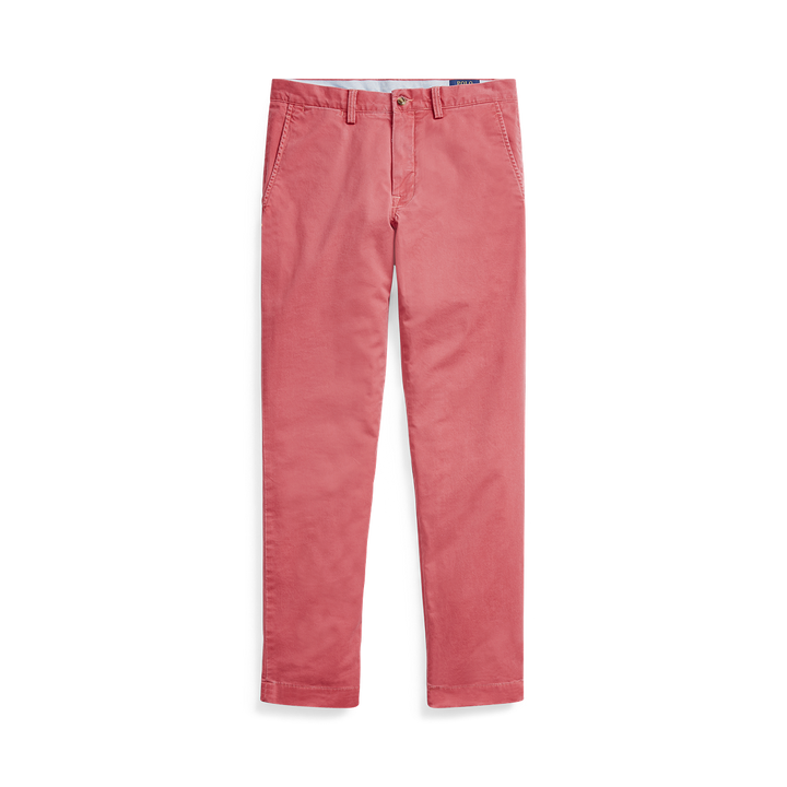 Bedford Straight Fit Stretch Twill Flat Front Pant in Nantucket Red - Madison's Niche 