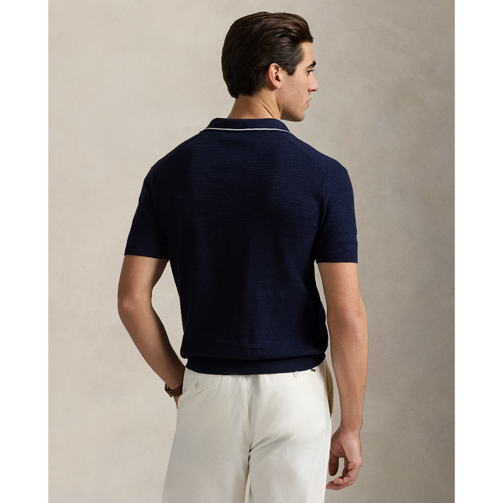 Short Sleeve Sweater With Tipping