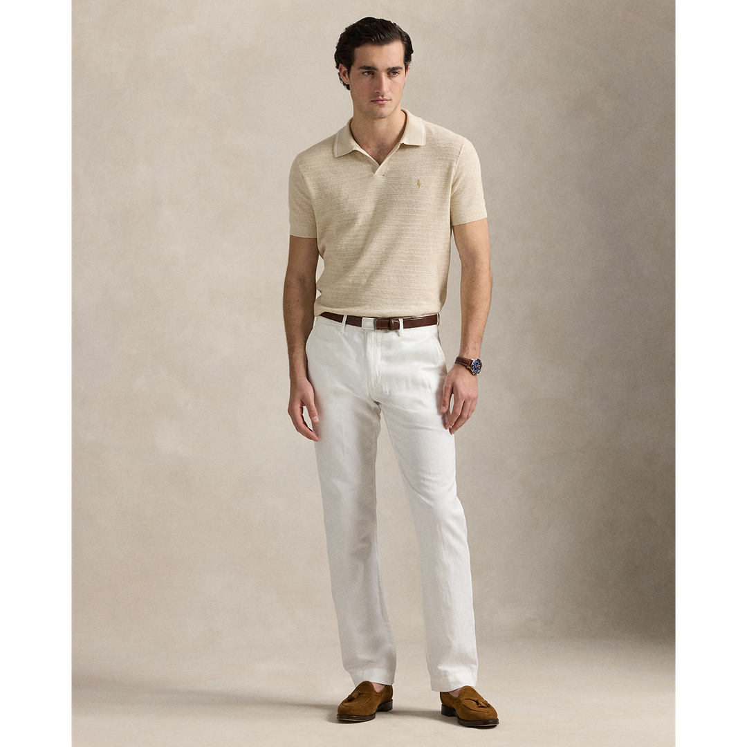Short Sleeve Sweater With Tipping