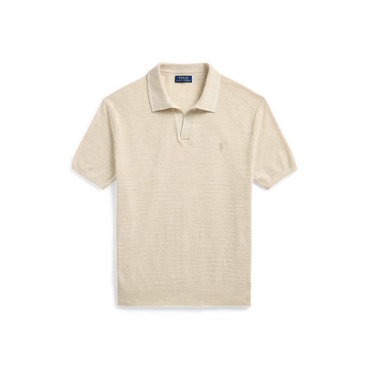 Short Sleeve Sweater With Tipping