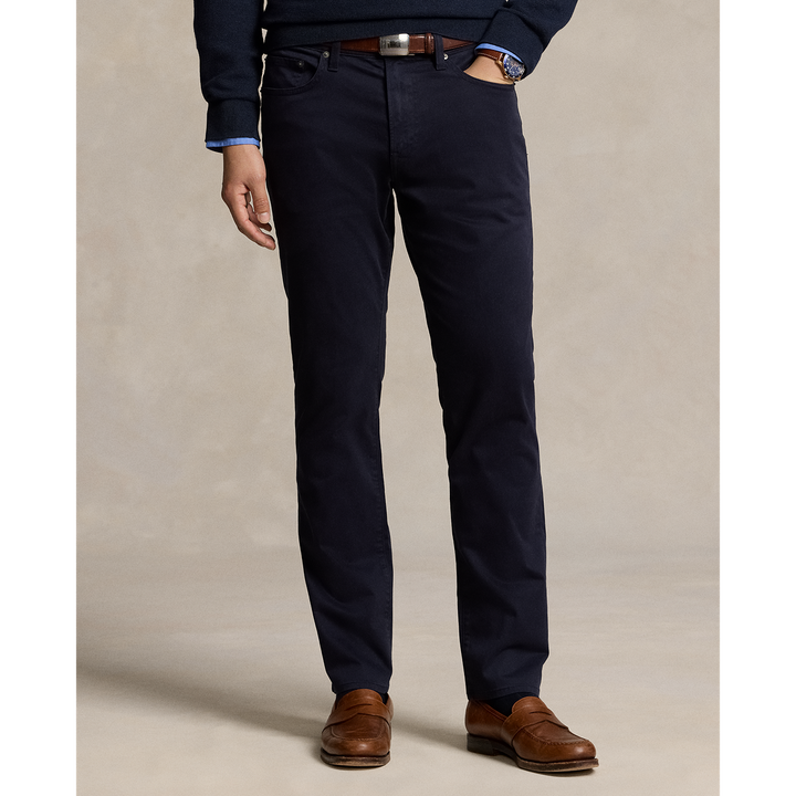 Varick 5 Pocket Slim Cotton Stretch Sateen Pant in Navy