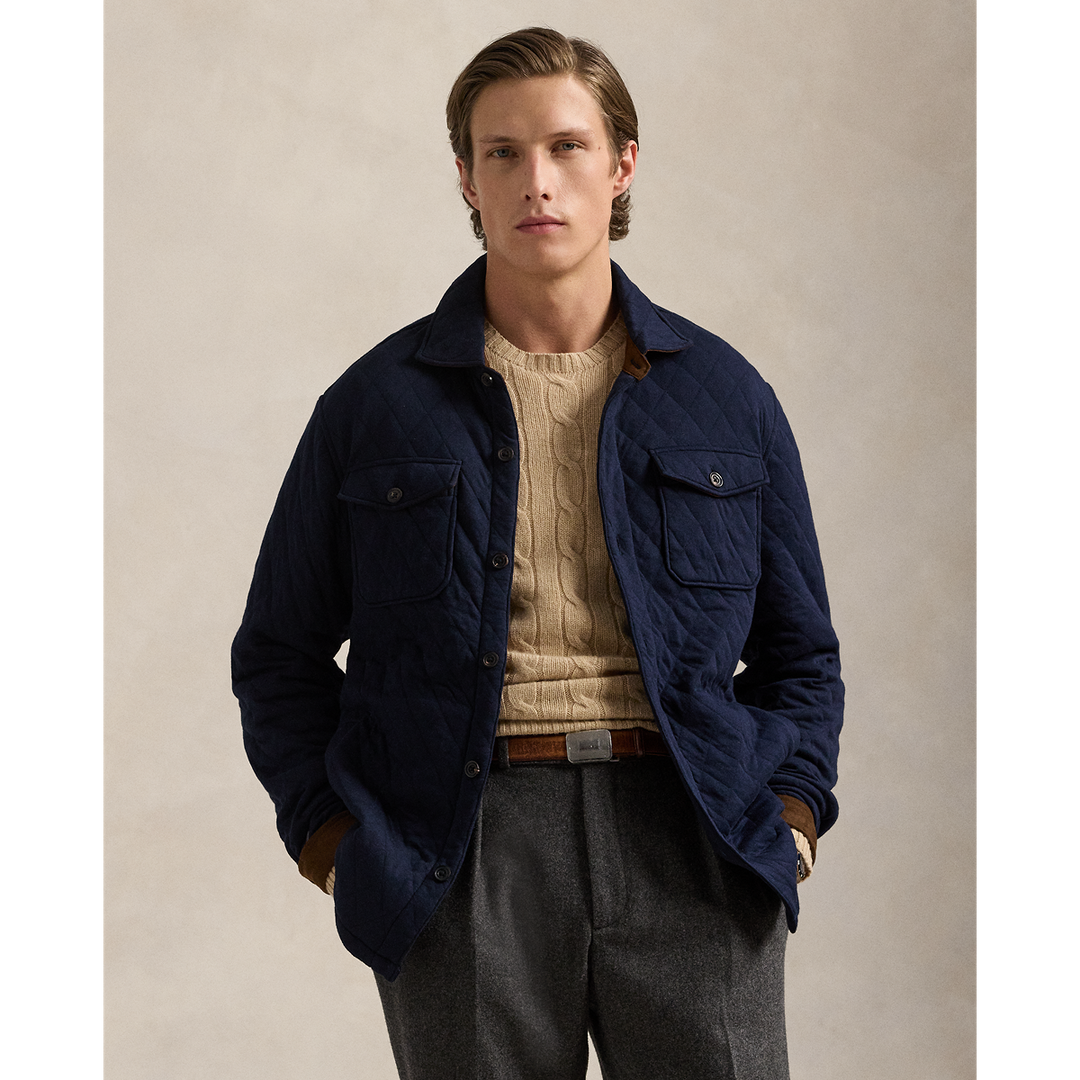 Quilted Shirt Jacket in Aviator Navy