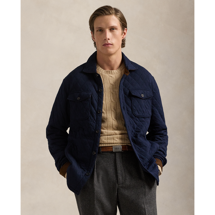 Quilted Shirt Jacket in Aviator Navy