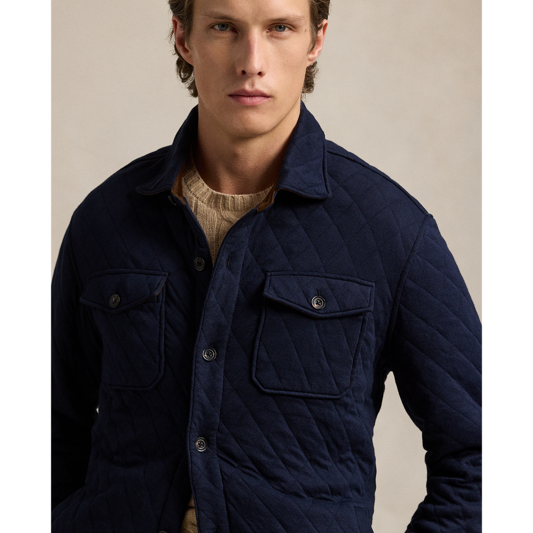 Quilted Shirt Jacket in Aviator Navy