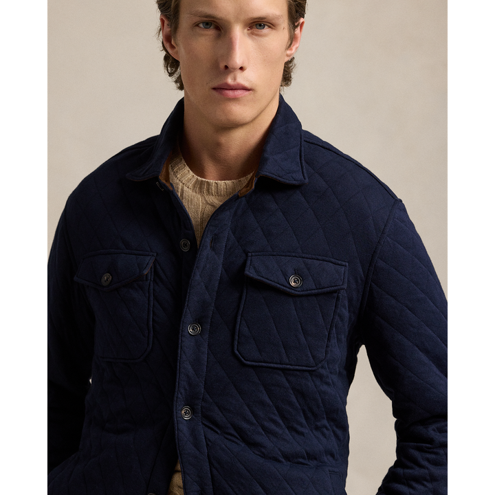 Quilted Shirt Jacket in Aviator Navy