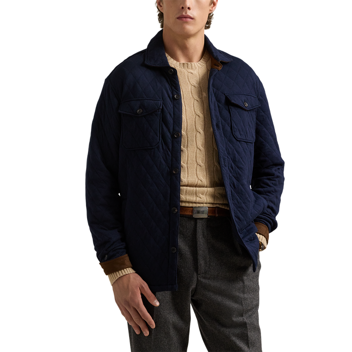 Quilted Shirt Jacket in Aviator Navy