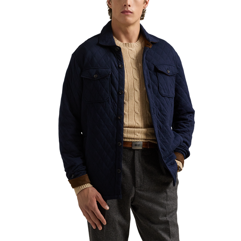 Quilted Shirt Jacket in Aviator Navy