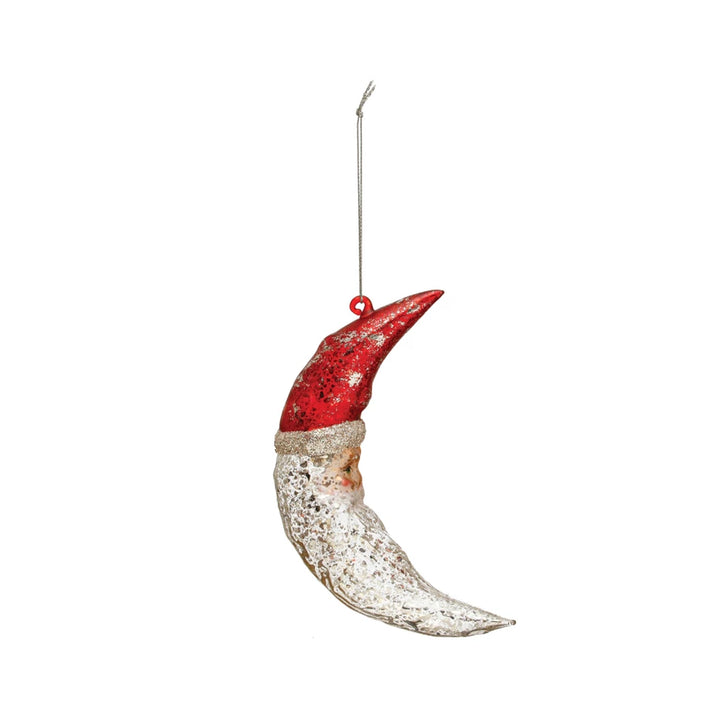 Santa Moon Mercury Glass Ornament - Madison's Niche 