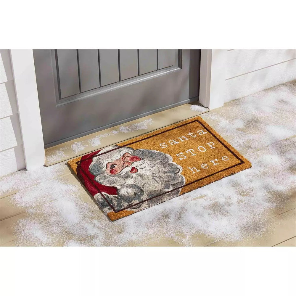 "Santa Stop Here" Welcome Mat - Madison's Niche 