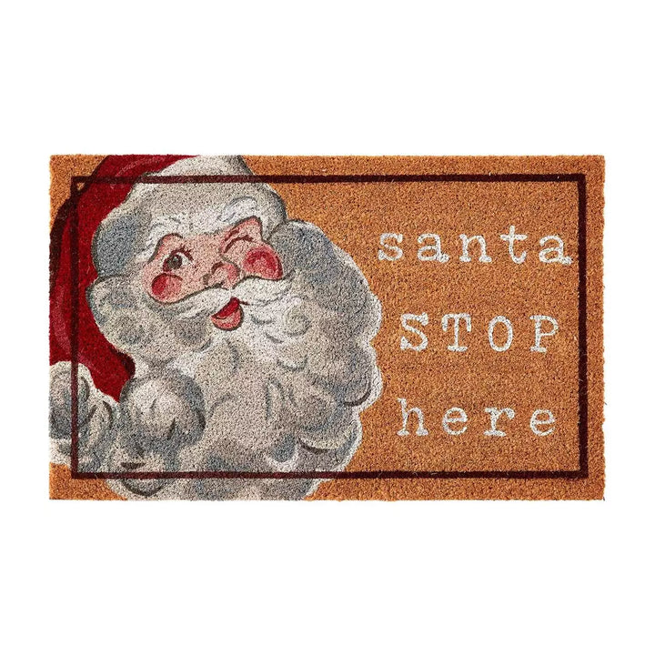 "Santa Stop Here" Welcome Mat - Madison's Niche 