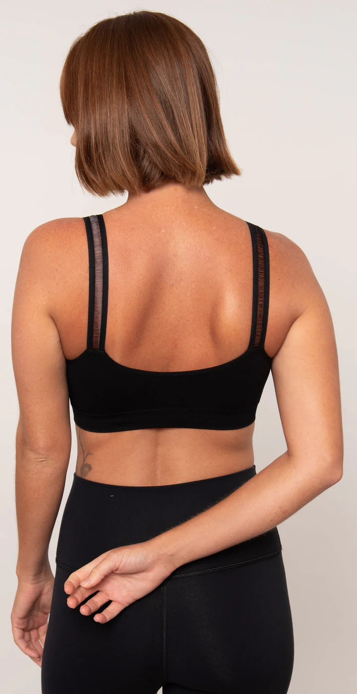 Sheer Strap Bralette in Black - Madison's Niche 