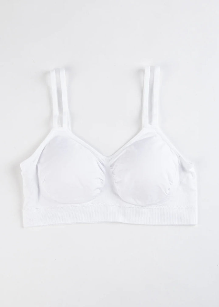 Sheer Strap Bralette in White - Madison's Niche 