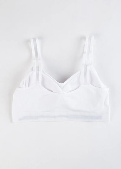 Sheer Strap Bralette in White - Madison's Niche 