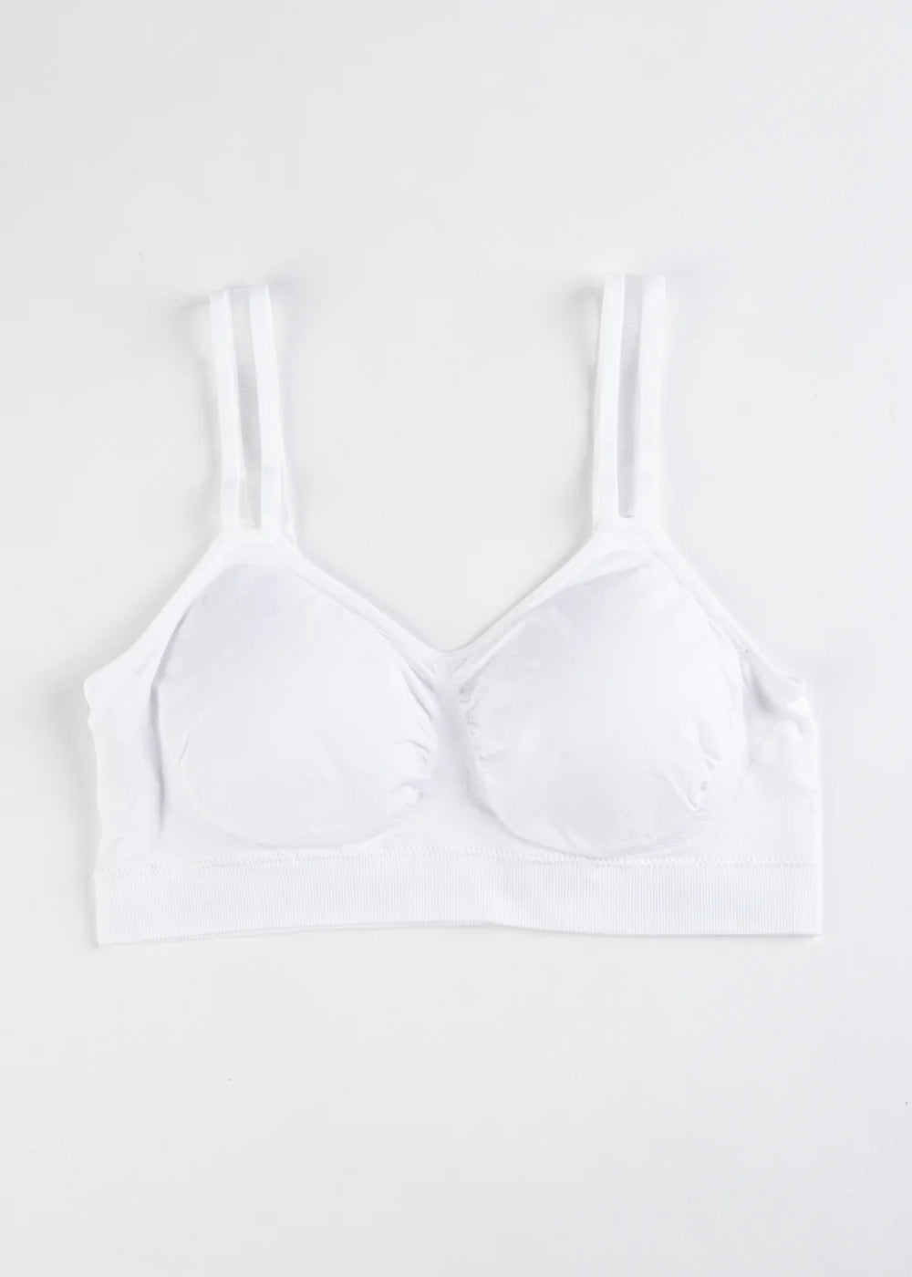Sheer Strap Bralette in White - Madison&