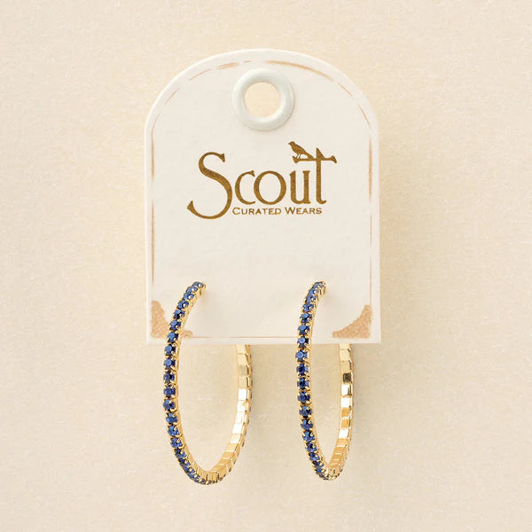 Small Sparkle Hoops in Blue - Madison's Niche 