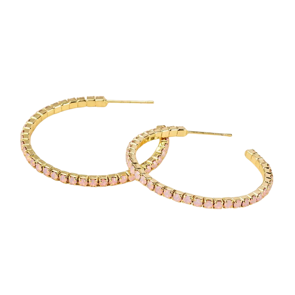 Small Sparkle Hoops in Rose Water - Madison's Niche 