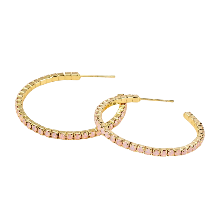 Small Sparkle Hoops in Rose Water - Madison's Niche 