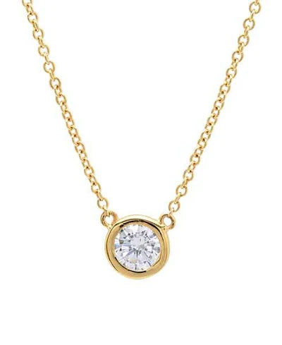 Solitaire Bezel Pendant in 18kt Yellow Gold - Madison's Niche 