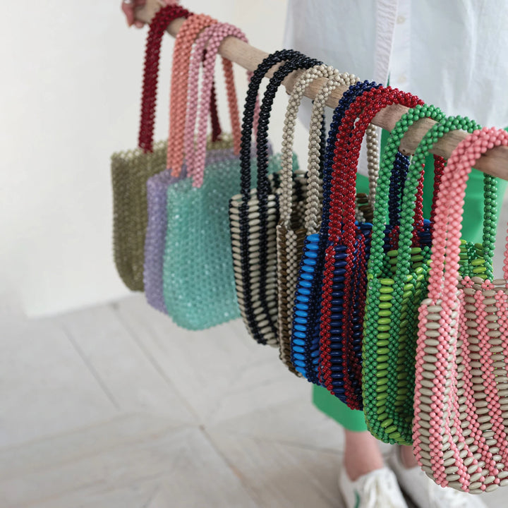 Beaded Two-Tone Handbag