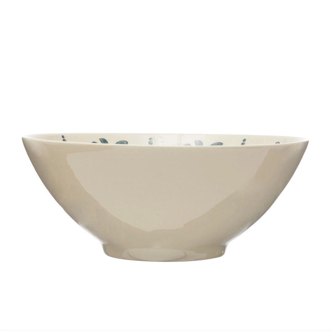 Stoneware Blue & White Bowl - Madison's Niche 