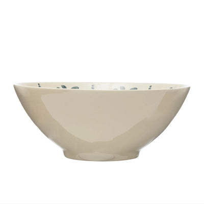 Stoneware Blue & White Bowl - Madison's Niche 
