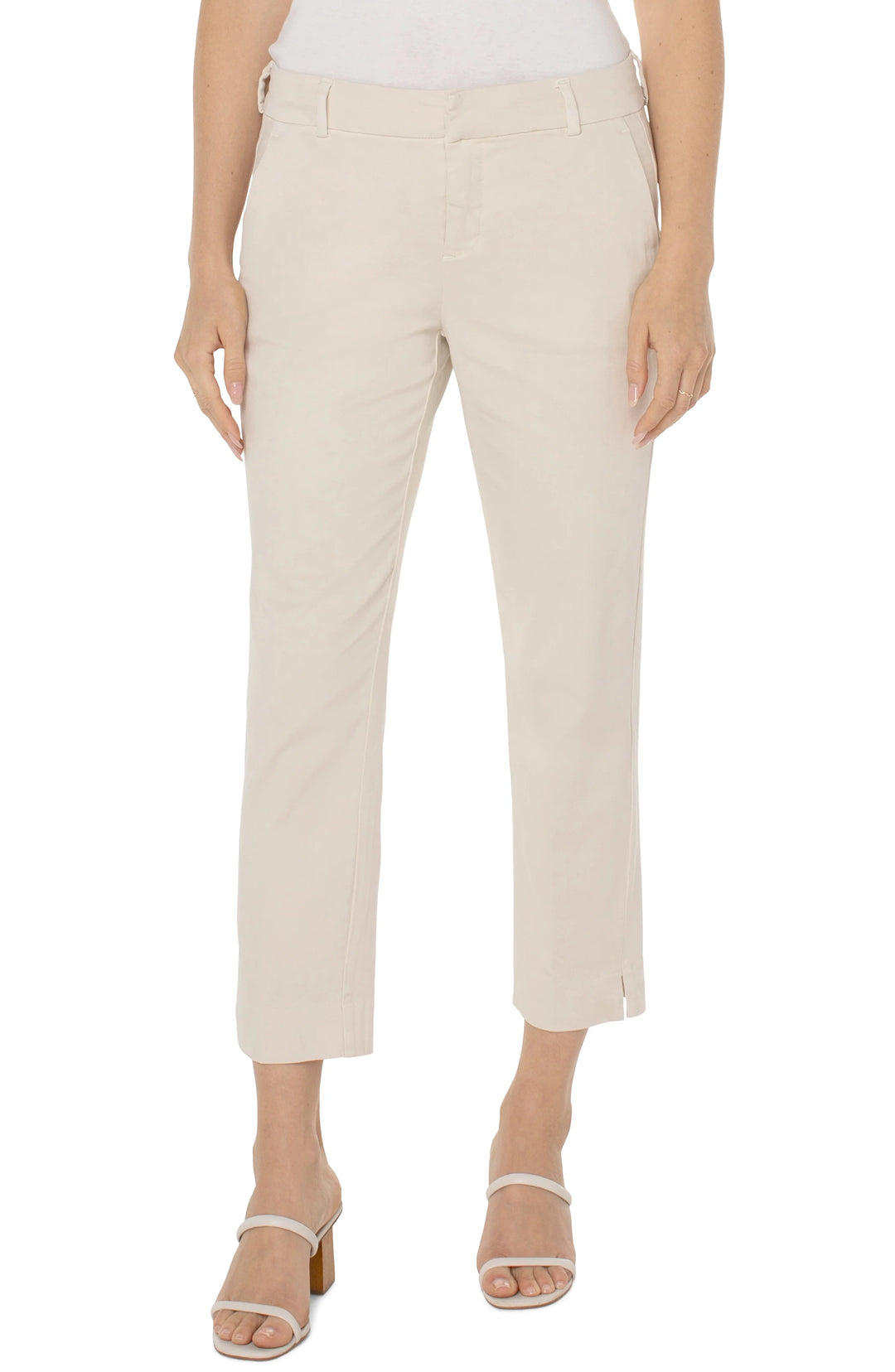 Kelsey Trouser with Slit in Roman Stone