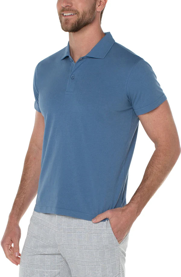 Garment Dyed Polo in Blue
