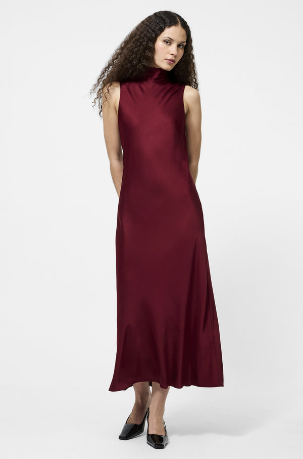Ennis Bow Back Midi Dress in Cabernet Madison's Niche 
